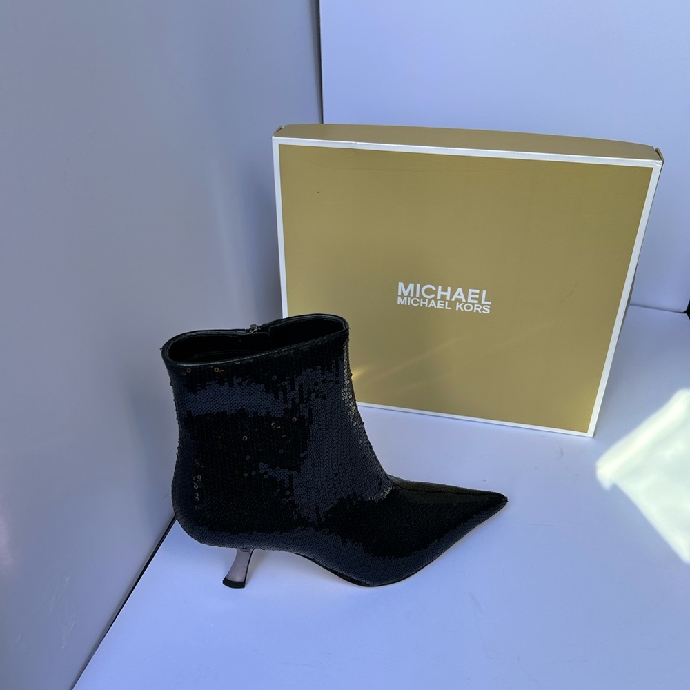 Michael Kors Black Sequin Heeled Boots